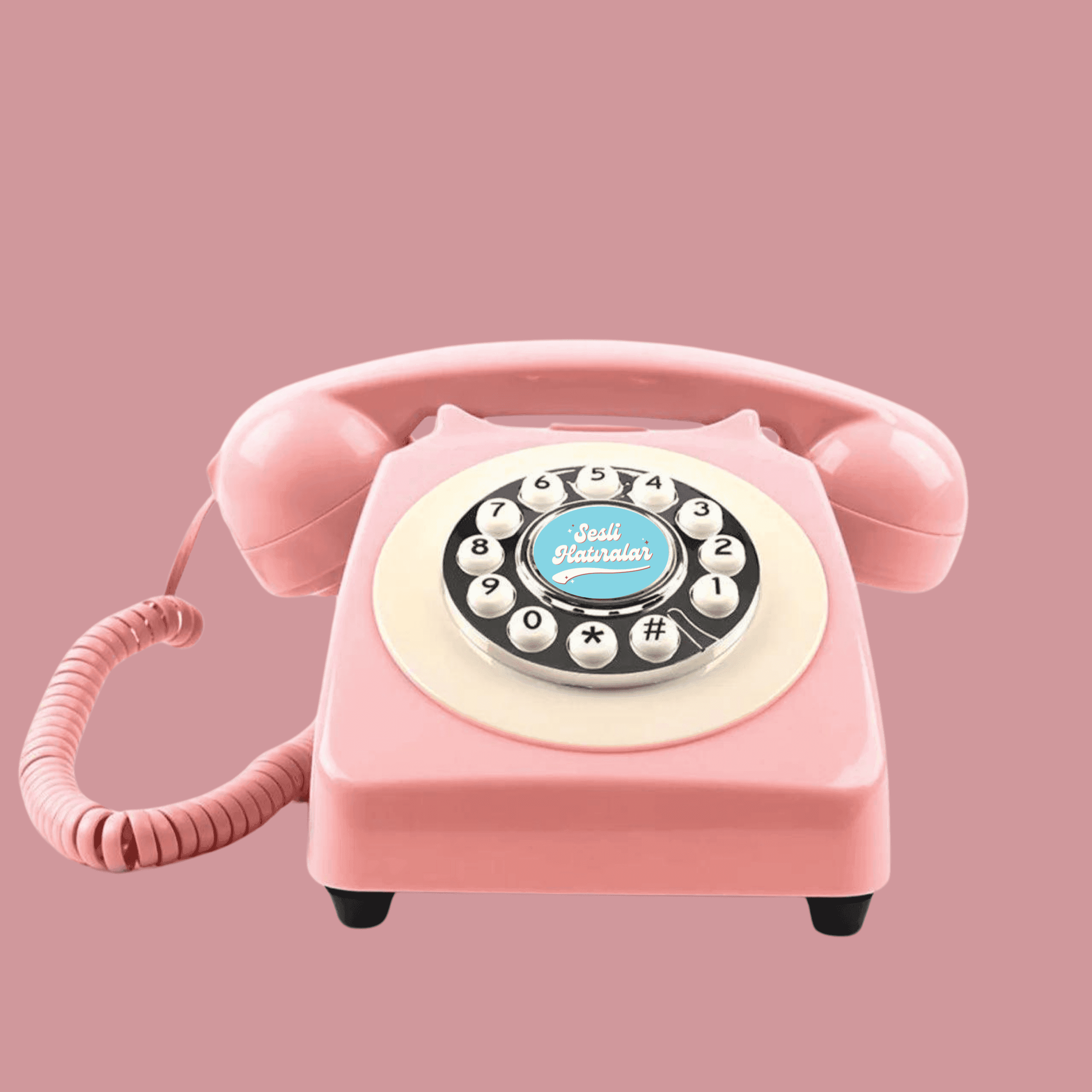 Pembe klasik retro telefon