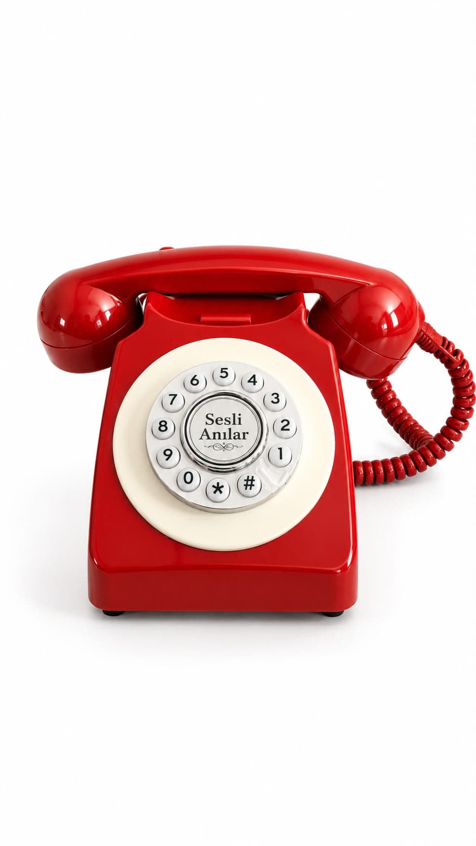 Kırmızı klasik retro Sesli Anılar telefonu